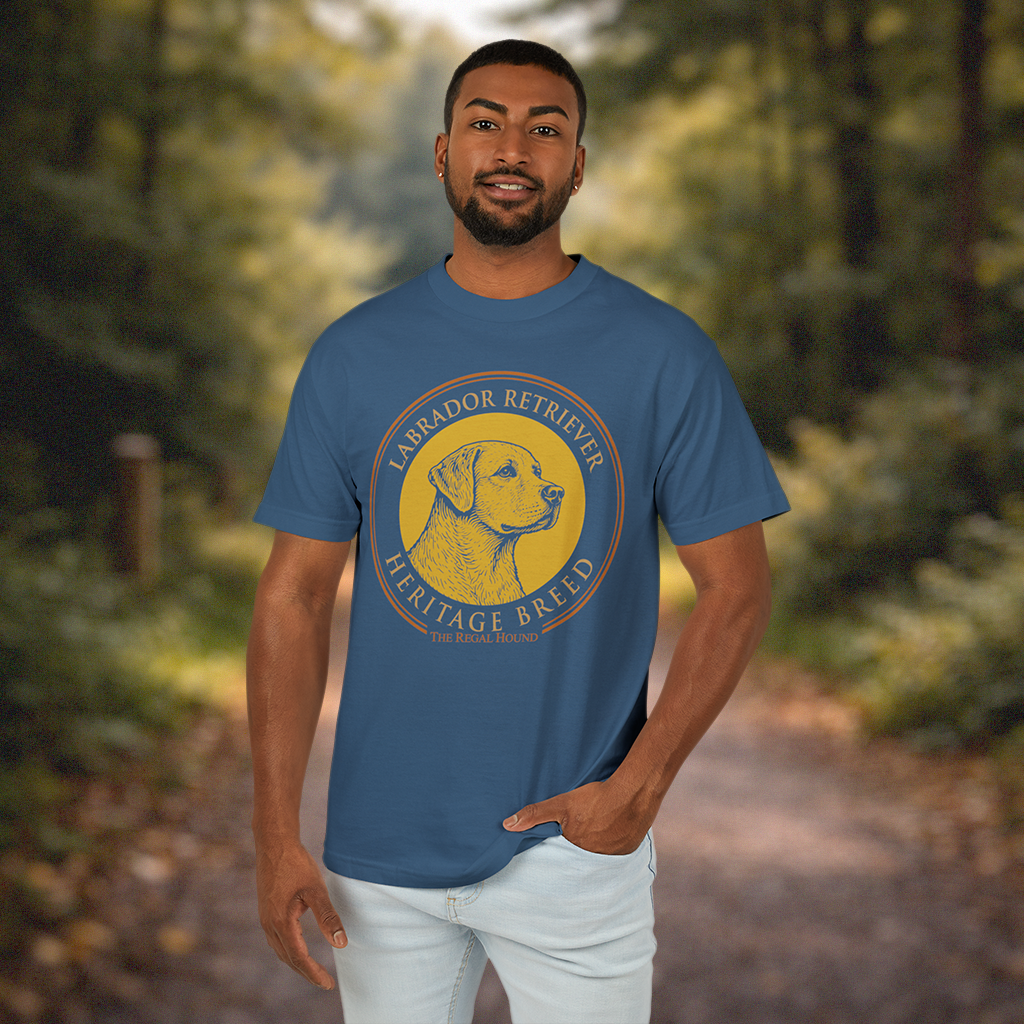Labrador Retriever T-shirt — Heritage Badge Garment-Dyed