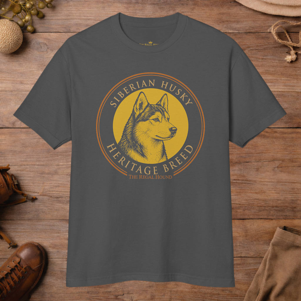 Siberian Husky T-shirt — Heritage Badge Garment-Dyed