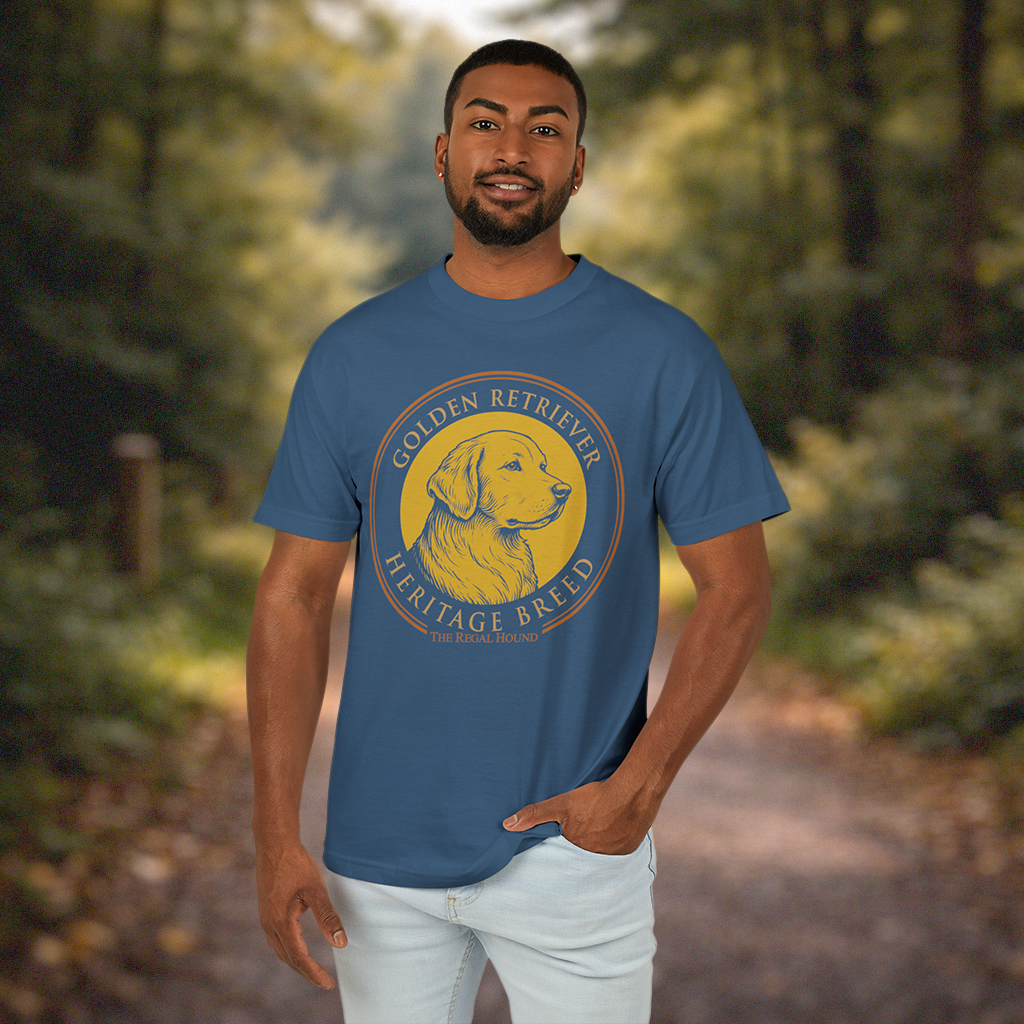 Golden Retriever T-shirt — Heritage Badge Garment-Dyed
