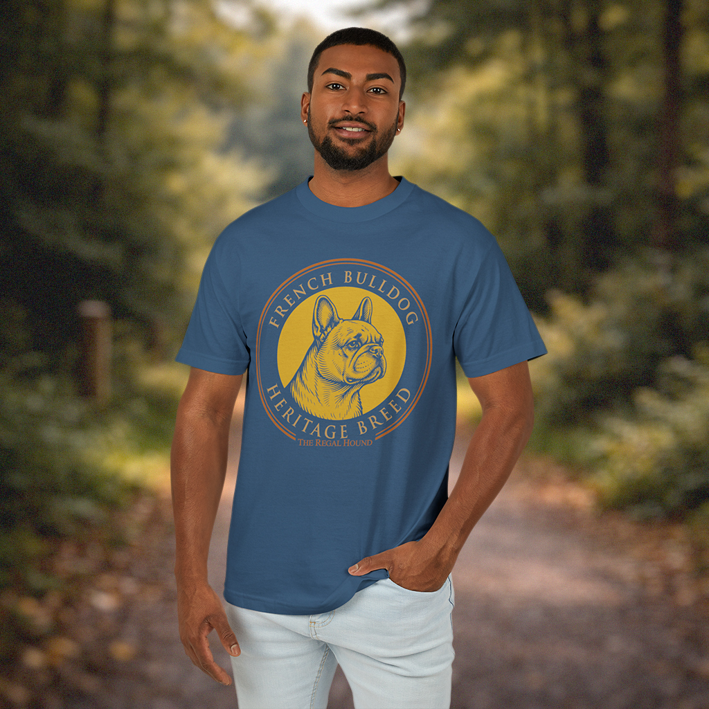 French Bulldog T-shirt — Heritage Badge Garment-Dyed