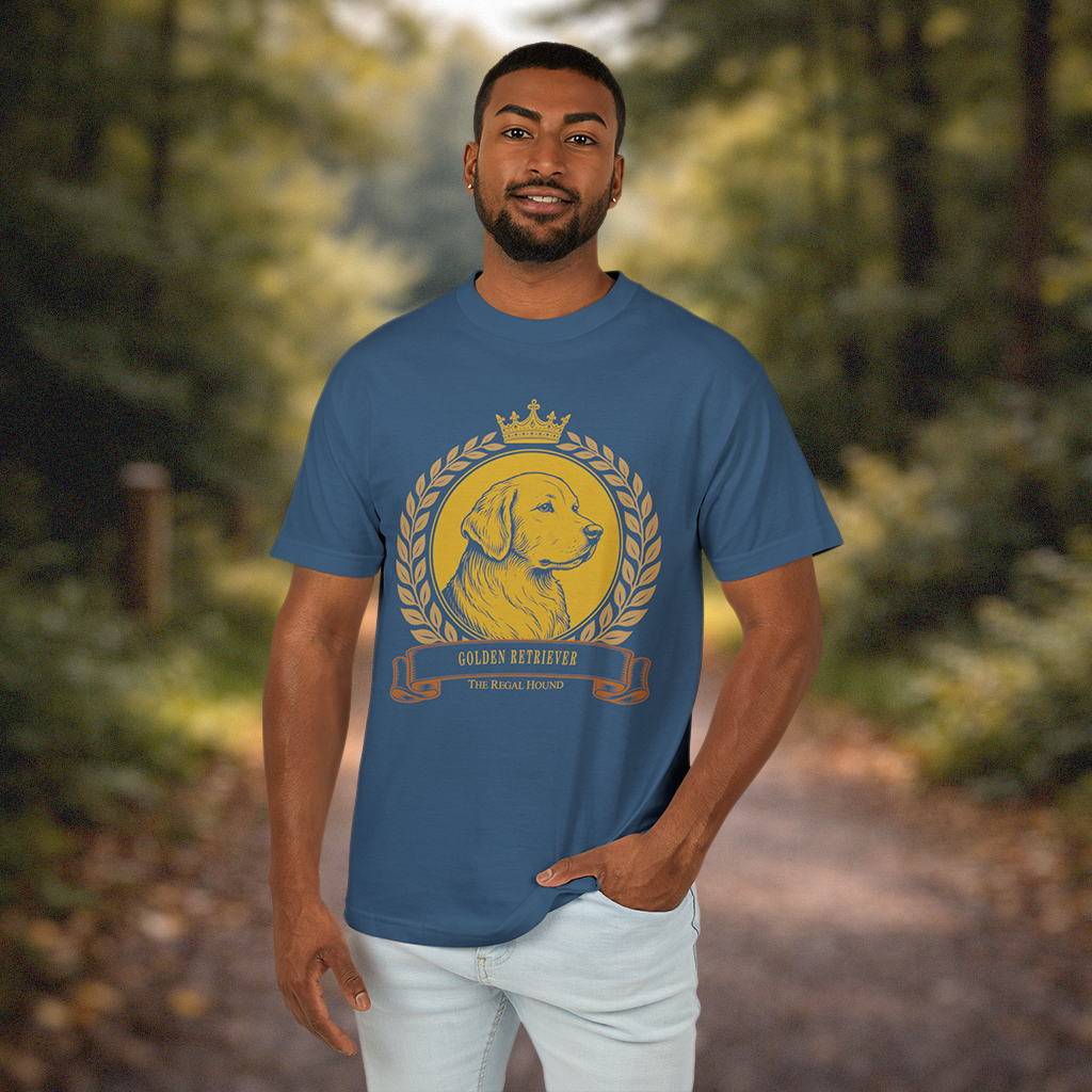 Golden Retriever T-shirt — Heritage Crest Garment-Dyed