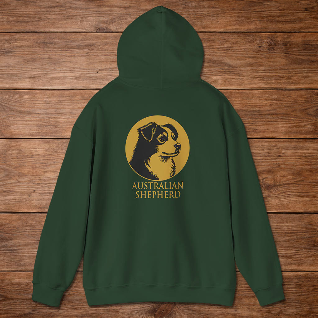 Australian Shepherd Hoodie — Heritage Medallion