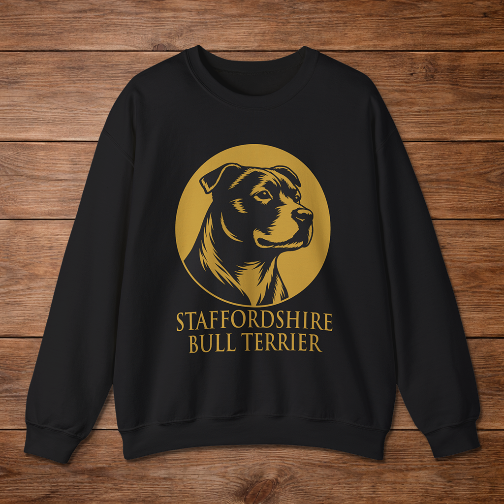 Staffordshire Bull Terrier Crewneck — Heritage Medallion