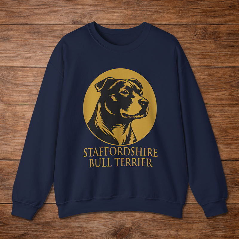 Staffordshire Bull Terrier Crewneck — Heritage Medallion