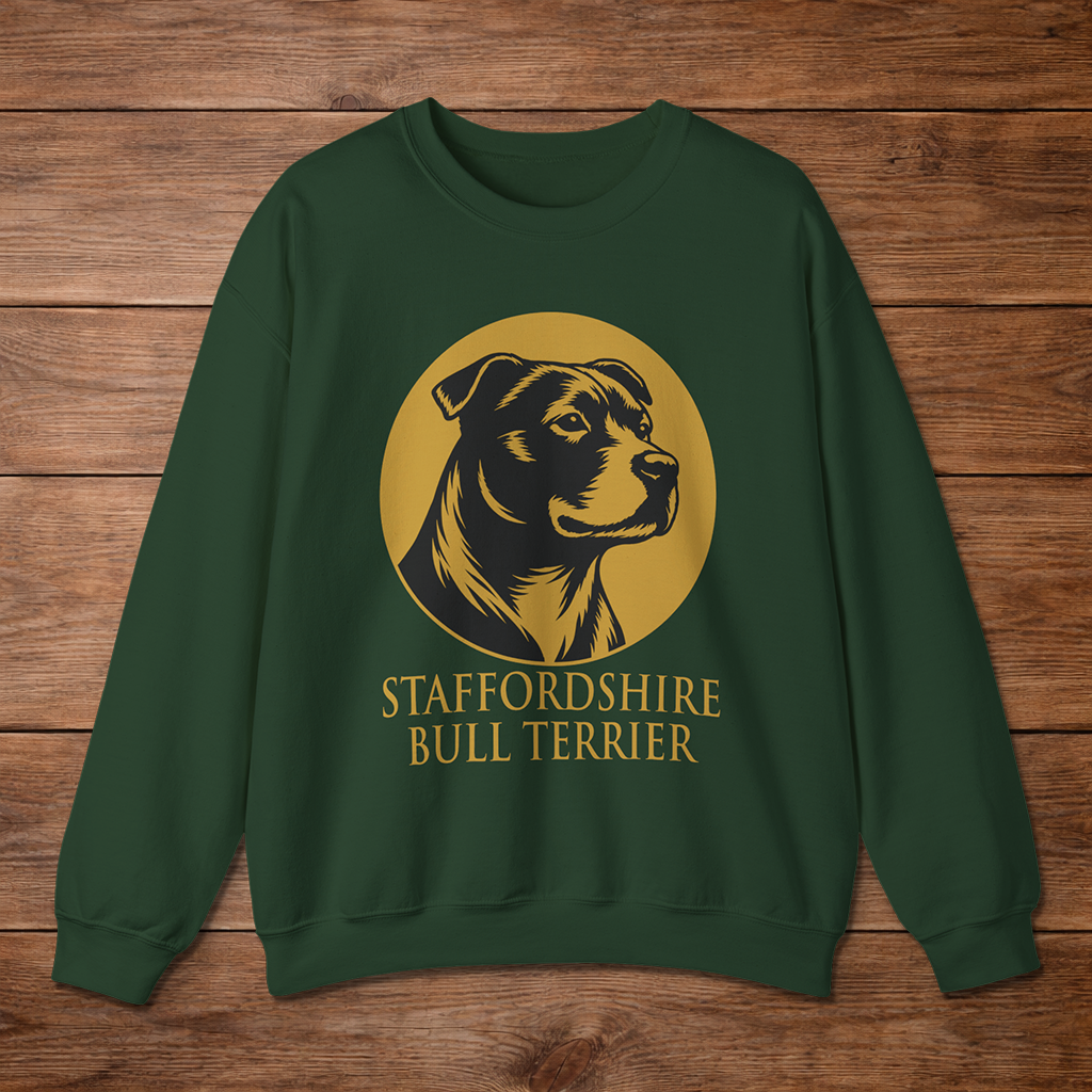Staffordshire Bull Terrier Crewneck — Heritage Medallion