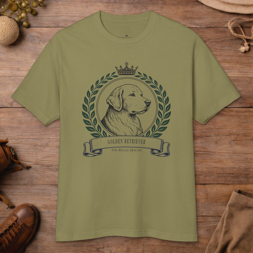 Golden Retriever T-shirt — Heritage Crest Garment-Dyed