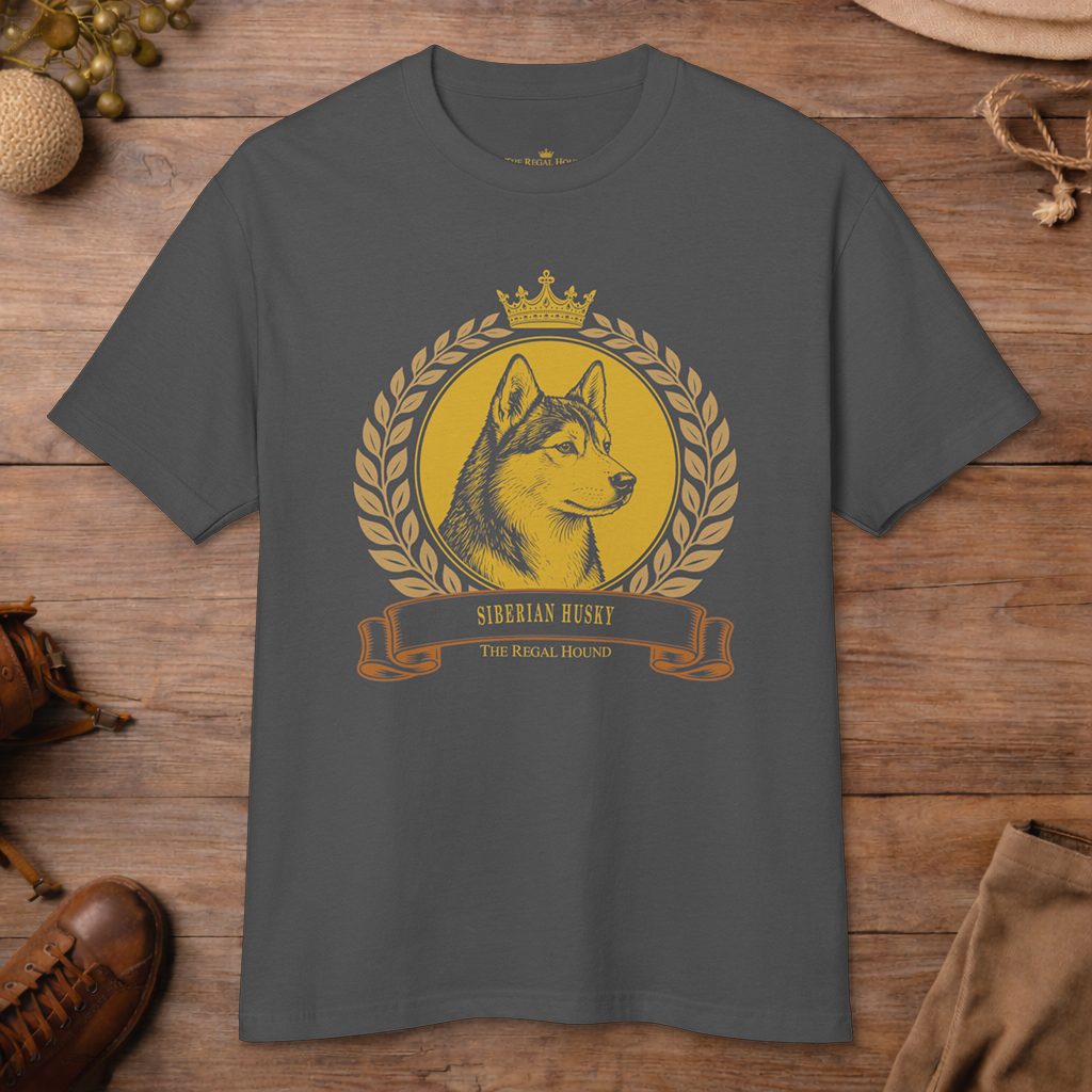 Siberian Husky T-shirt — Heritage Crest Garment-Dyed