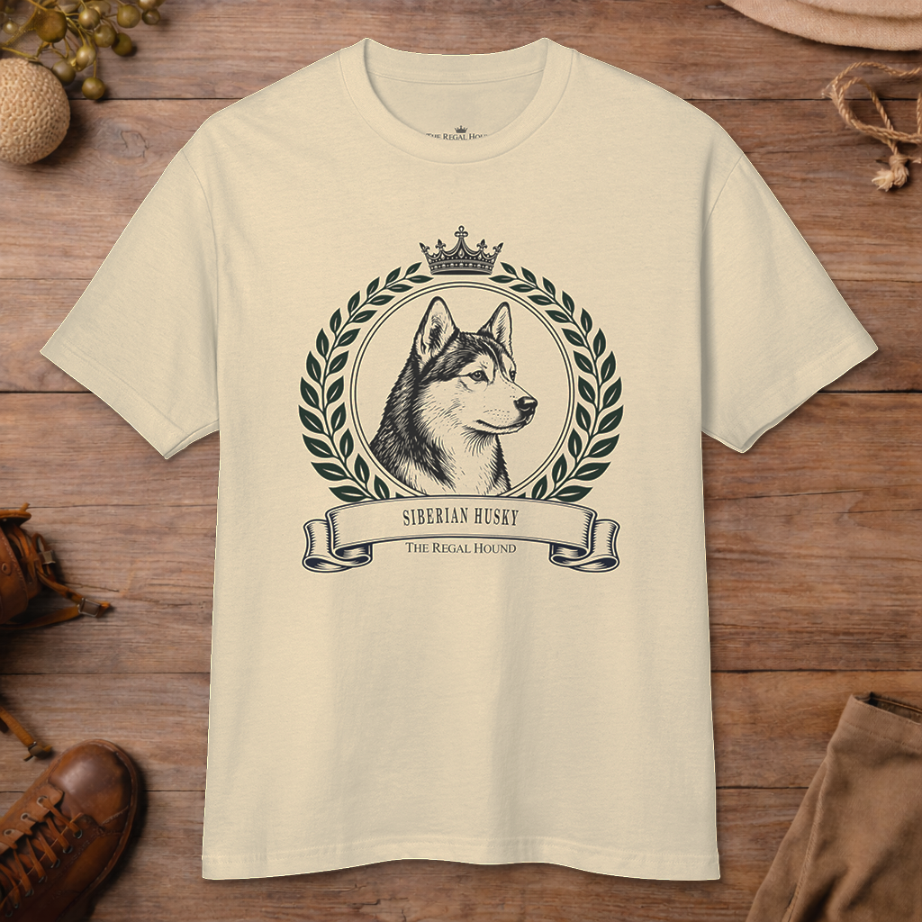 Siberian Husky T-shirt — Heritage Crest Garment-Dyed