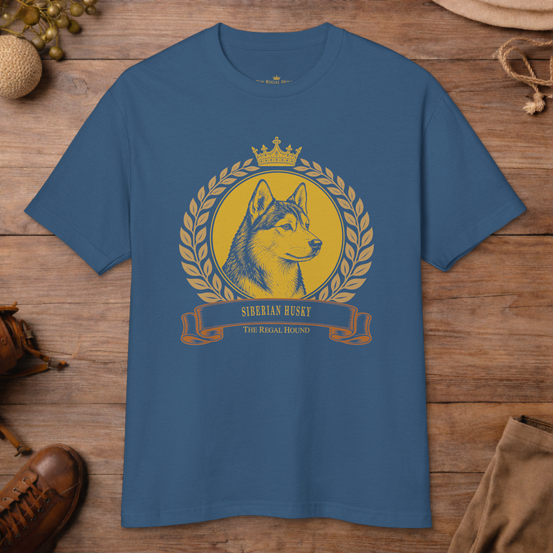 Siberian Husky T-shirt — Heritage Crest Garment-Dyed