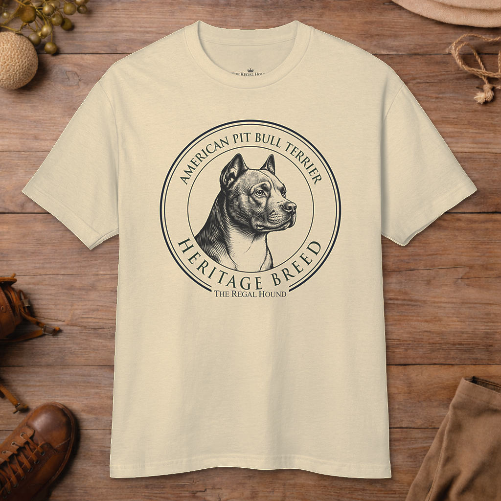 American Pit Bull Terrier T-shirt — Heritage Badge Garment-Dyed