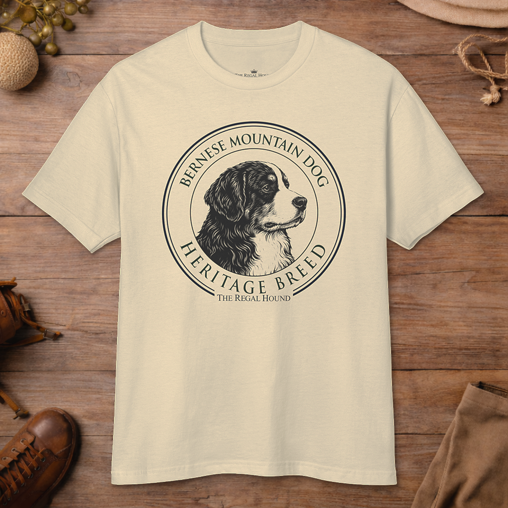 Bernese Mountain Dog T-shirt — Heritage Badge Garment-Dyed