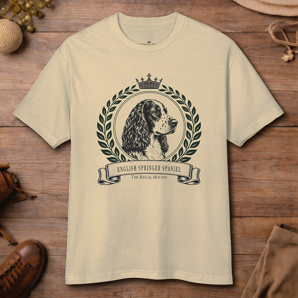 English Springer Spaniel T-shirt - Heritage Crest Garment-Dyed