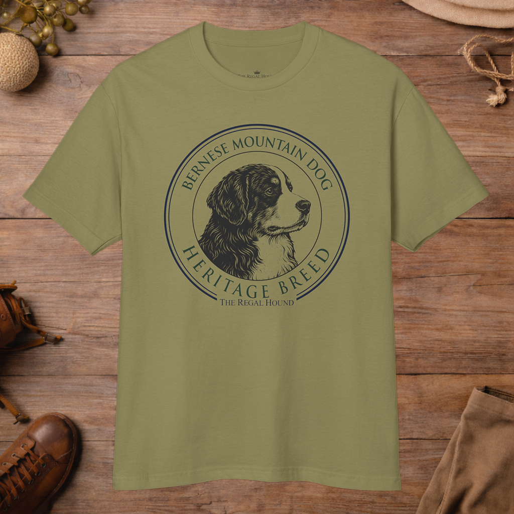 Bernese Mountain Dog T-shirt — Heritage Badge Garment-Dyed