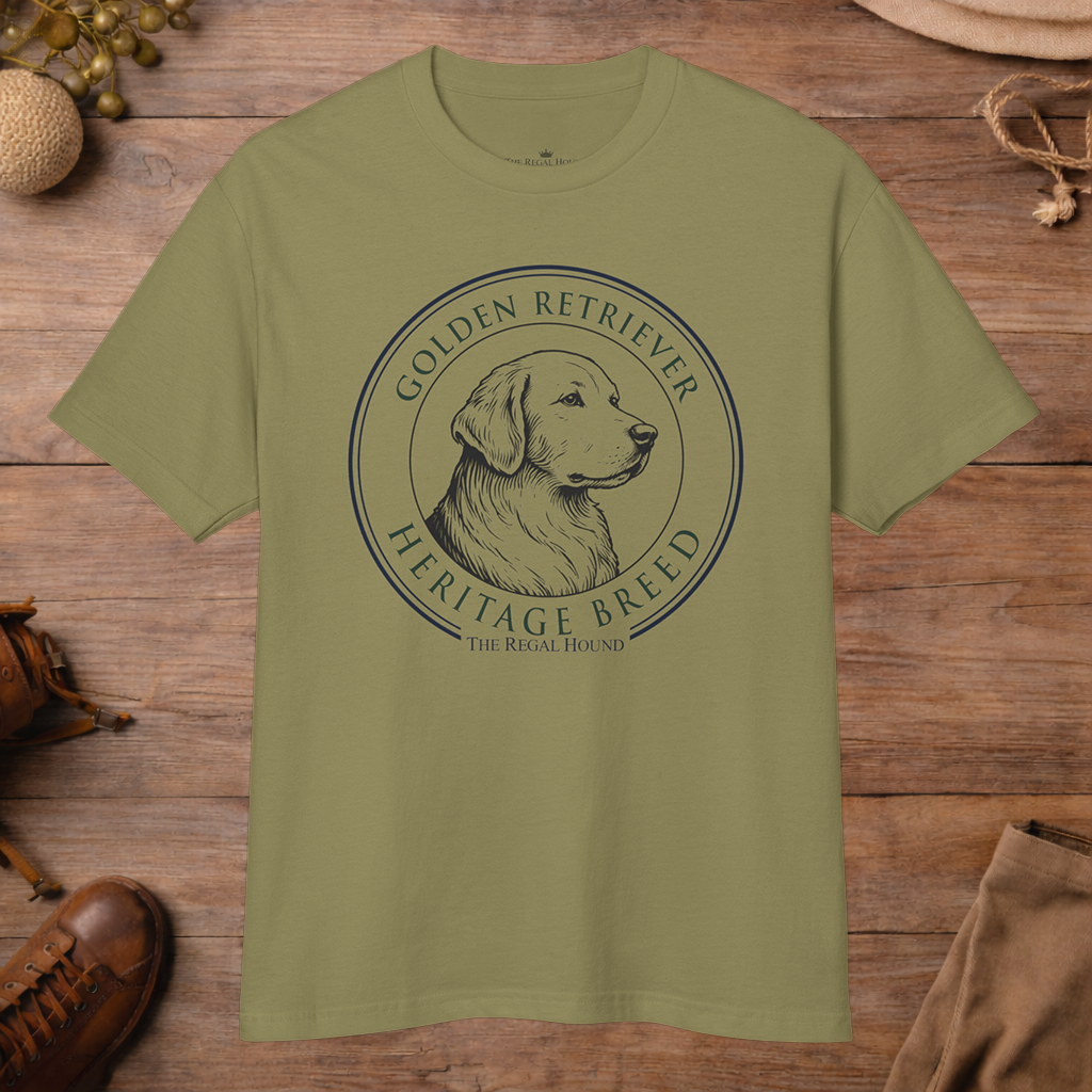 Golden Retriever T-shirt — Heritage Badge Garment-Dyed