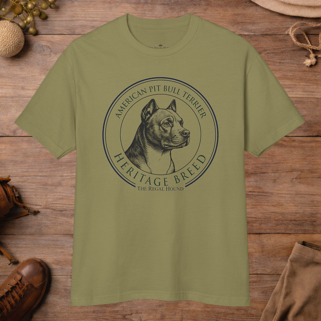 American Pit Bull Terrier T-shirt — Heritage Badge Garment-Dyed