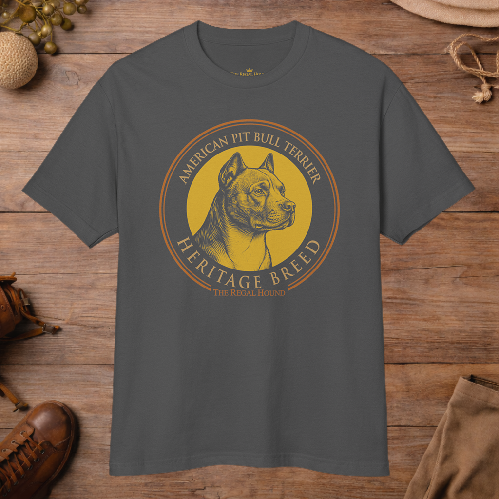 American Pit Bull Terrier T-shirt — Heritage Badge Garment-Dyed