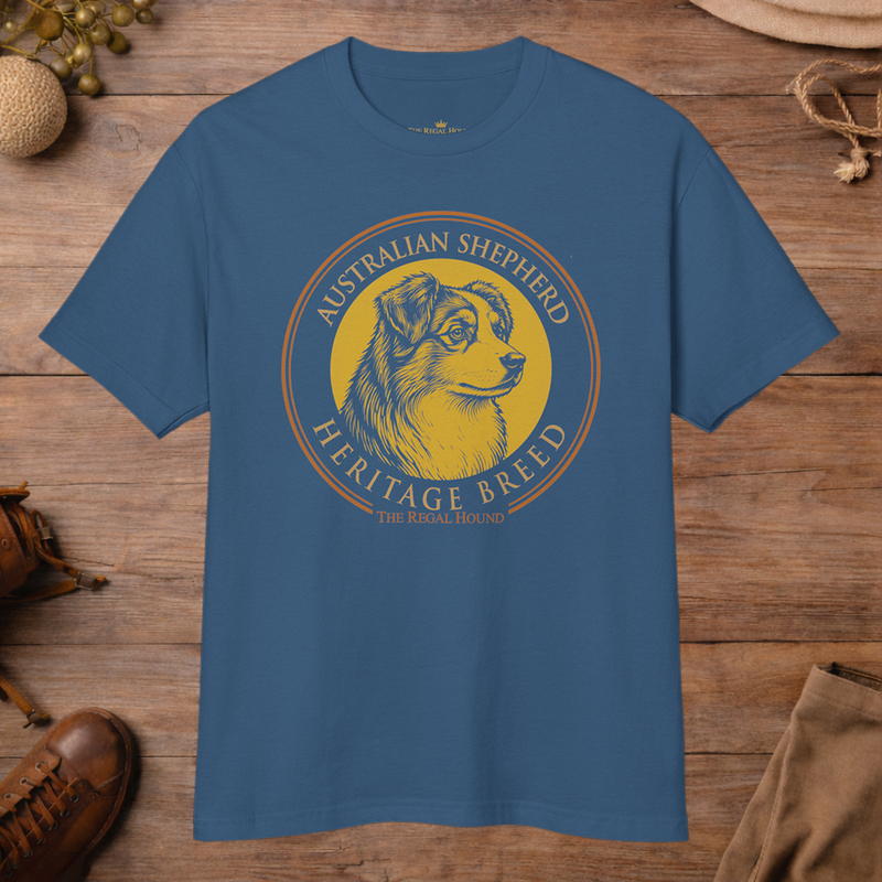Australian Shepherd T-shirt — Heritage Badge Garment-Dyed