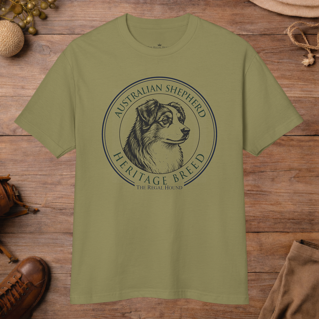 Australian Shepherd T-shirt — Heritage Badge Garment-Dyed