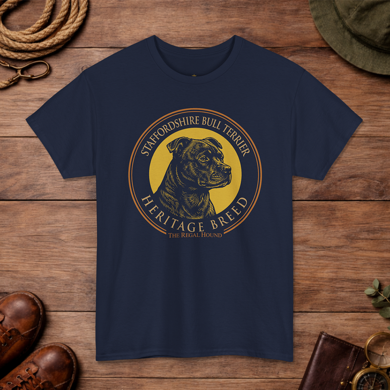 Staffordshire Bull Terrier T-shirt — Heritage Badge Essential