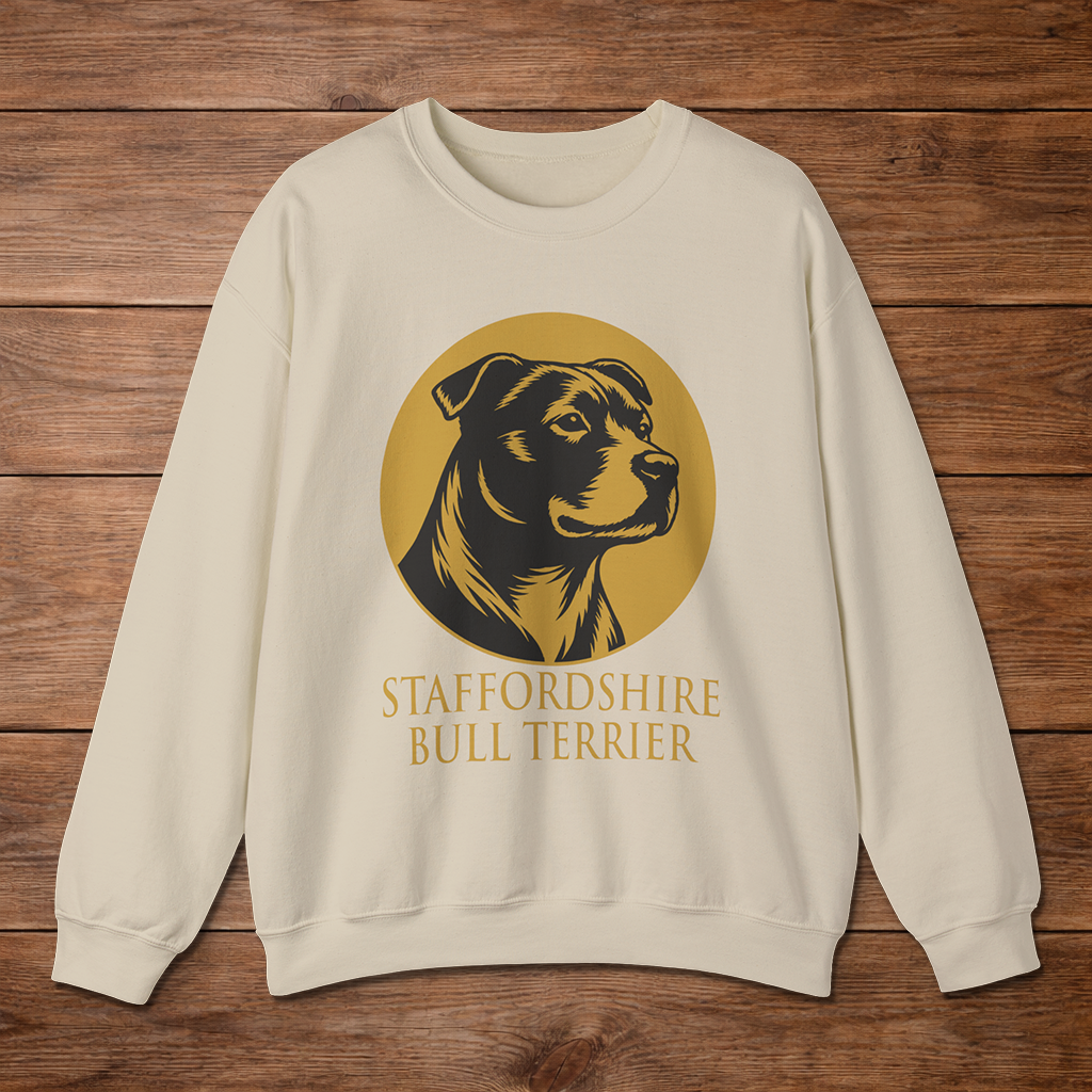 Staffordshire Bull Terrier Crewneck — Heritage Medallion