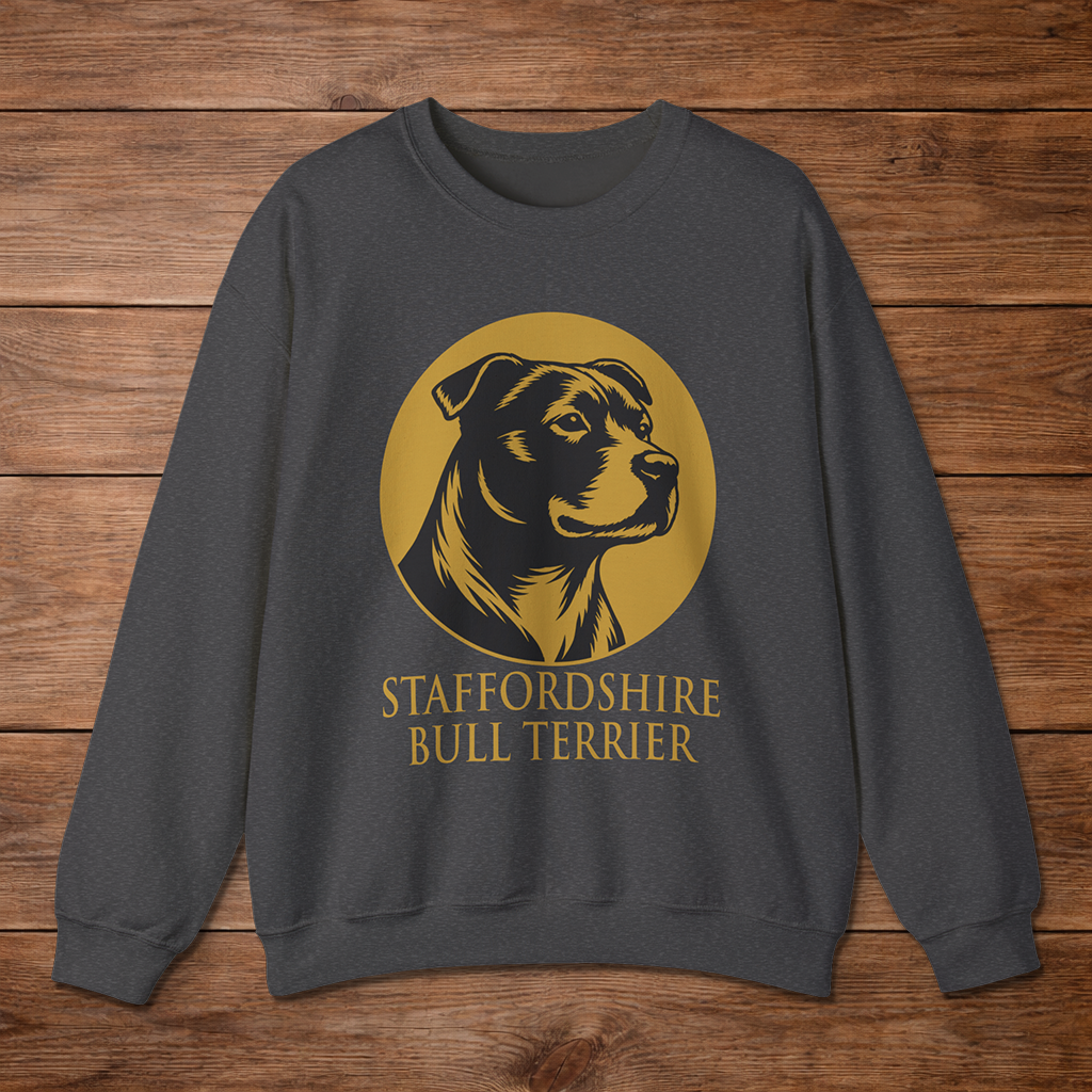 Staffordshire Bull Terrier Crewneck — Heritage Medallion