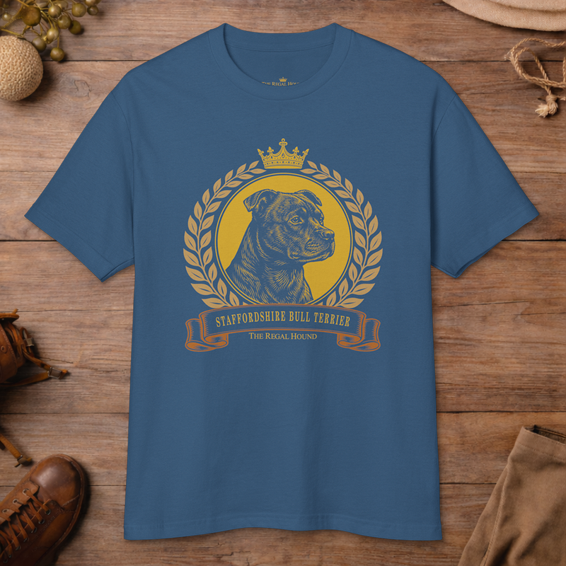Staffordshire Bull Terrier T-shirt — Heritage Crest Garment-Dyed