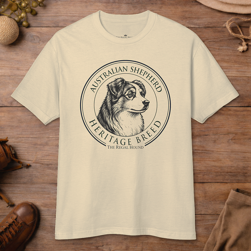 Australian Shepherd T-shirt — Heritage Badge Garment-Dyed