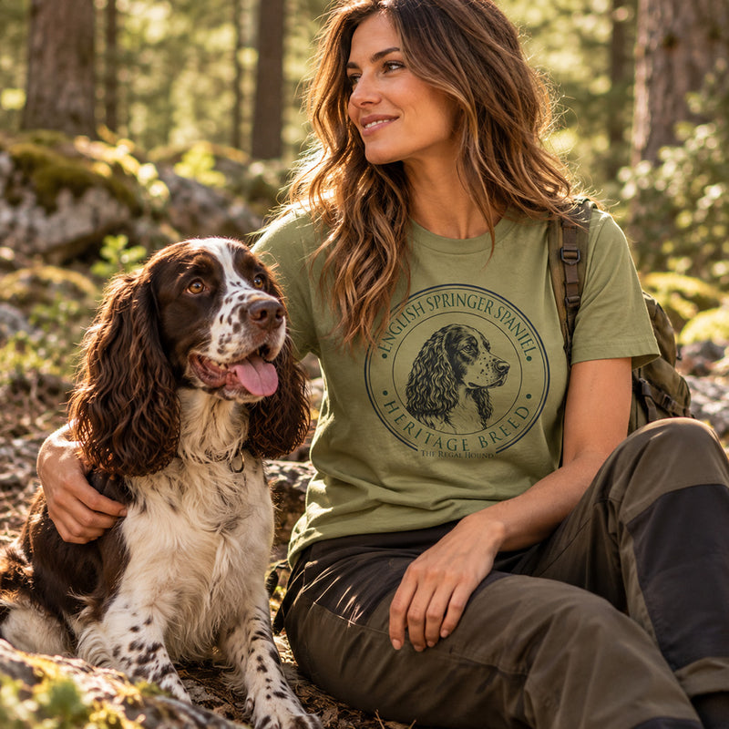 English Springer Spaniel T-shirt - Heritage Badge Garment-Dyed