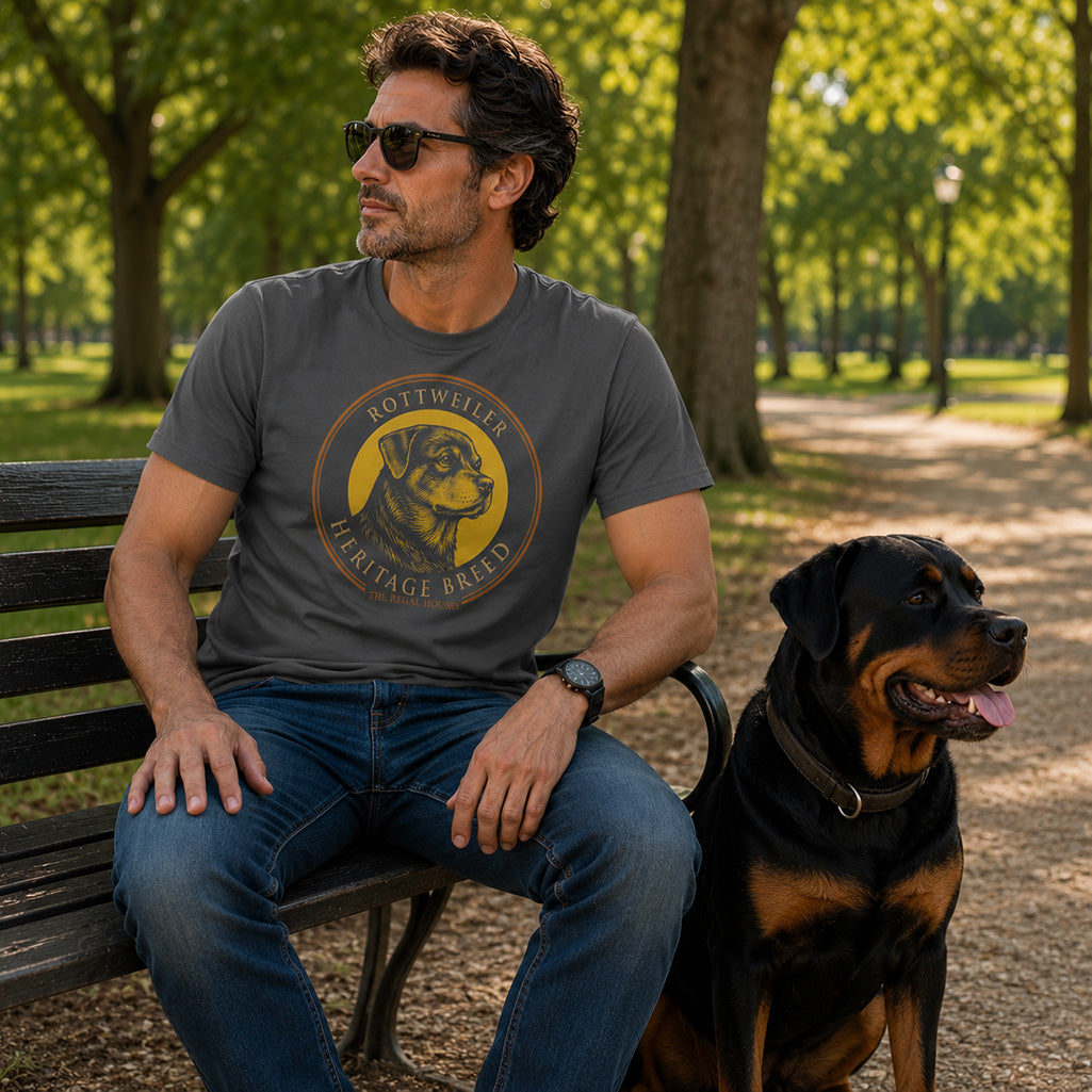 Rottweiler T-shirt — Heritage Badge Garment-Dyed