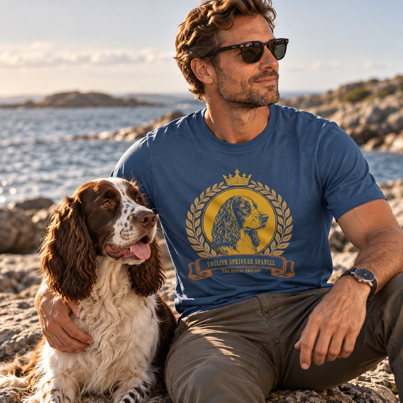 English Springer Spaniel T-shirt - Heritage Crest Garment-Dyed