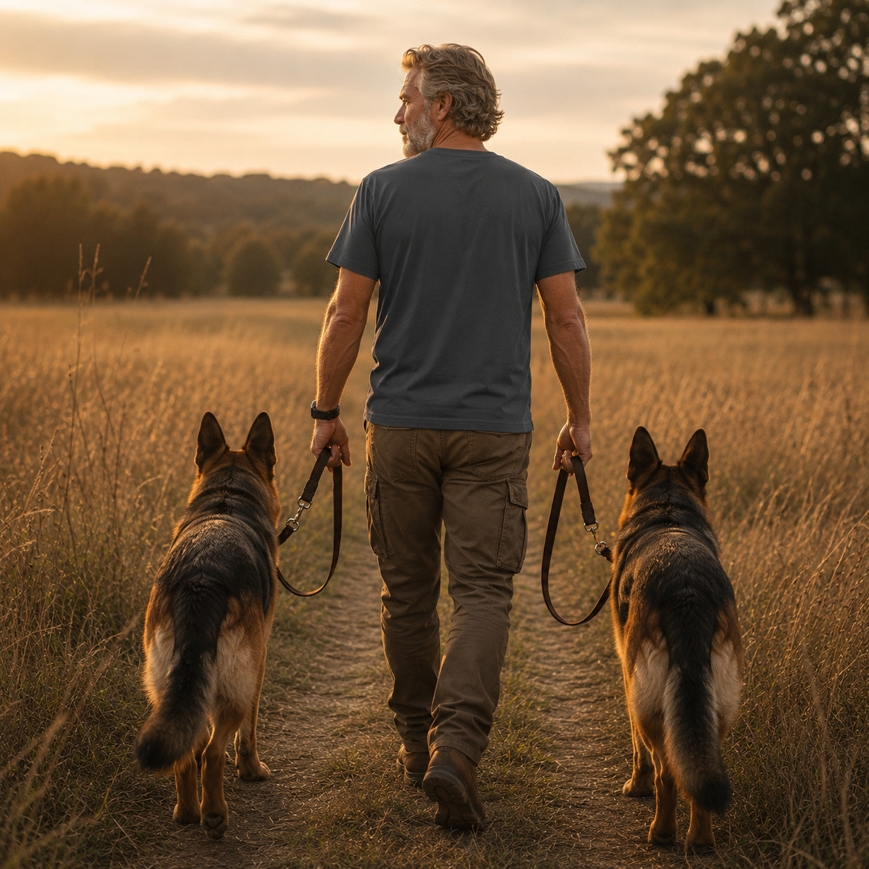 German Shepherd T-shirt — Heritage Badge Garment-Dyed