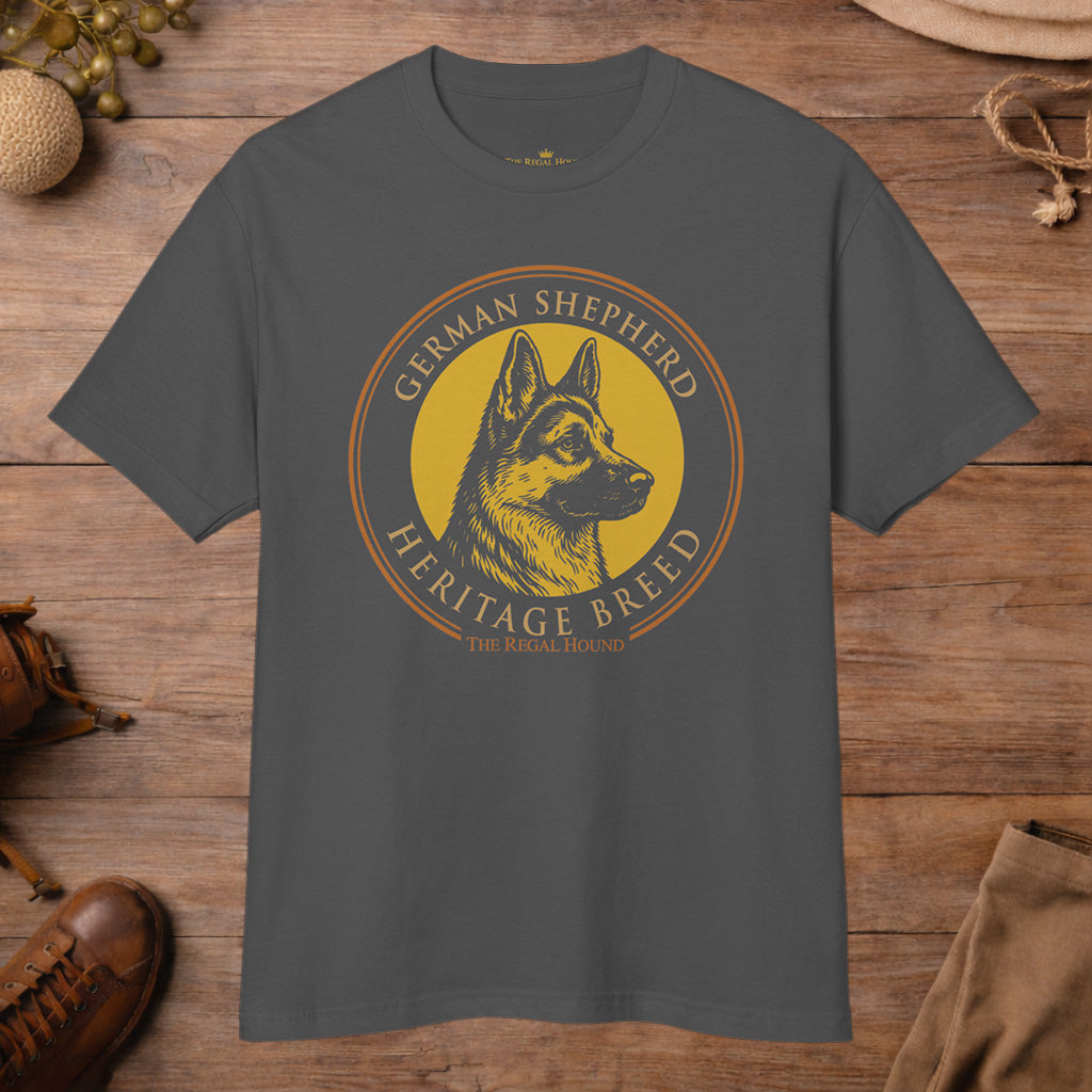 German Shepherd T-shirt — Heritage Badge Garment-Dyed