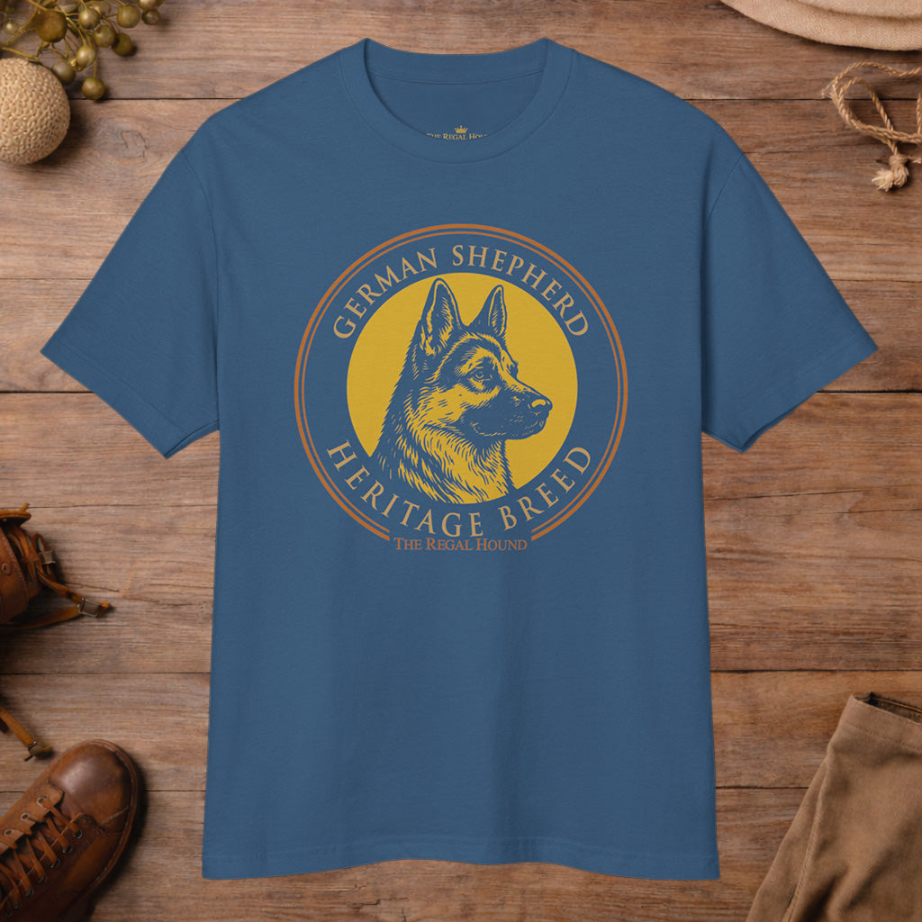 German Shepherd T-shirt — Heritage Badge Garment-Dyed