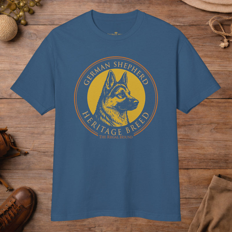 German Shepherd T-shirt — Heritage Badge Garment-Dyed