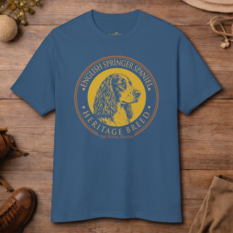 English Springer Spaniel T-shirt - Heritage Badge Garment-Dyed