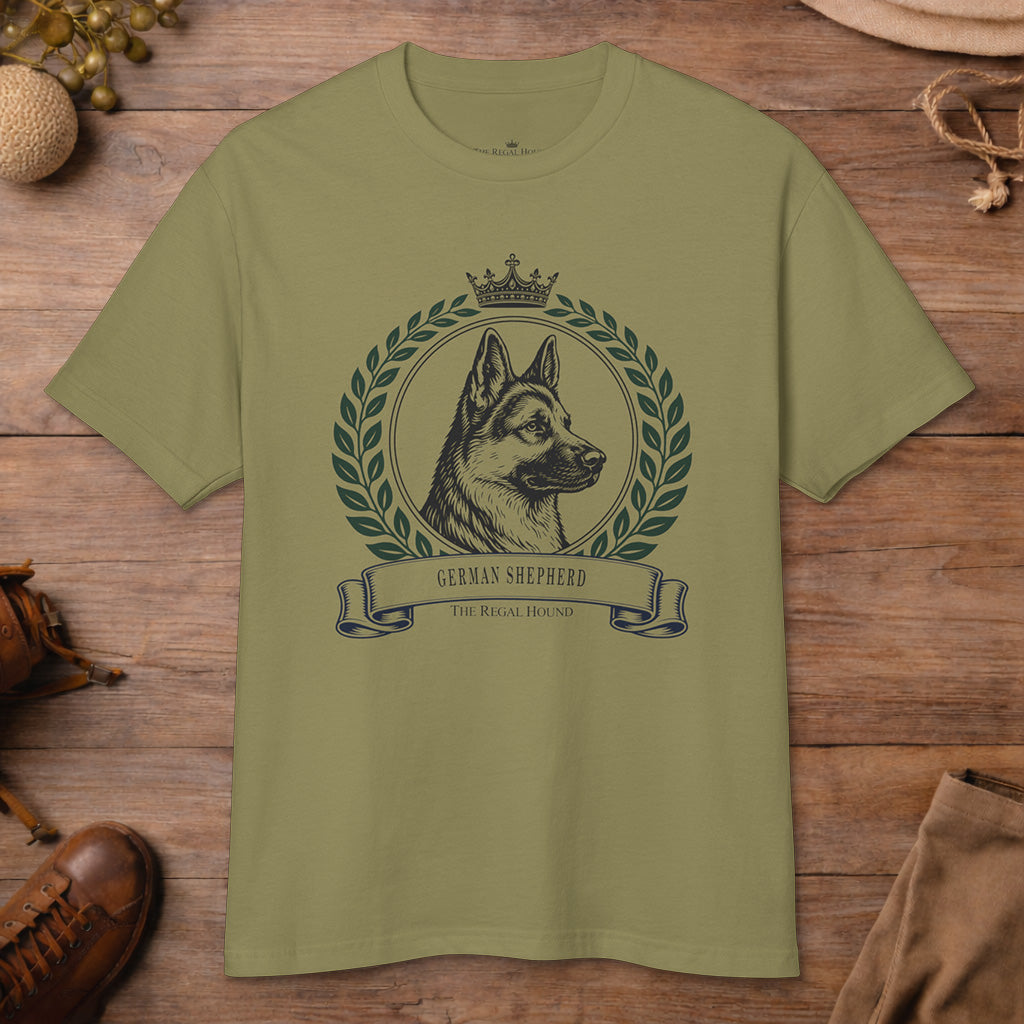German Shepherd T-shirt — Heritage Crest Garment-Dyed